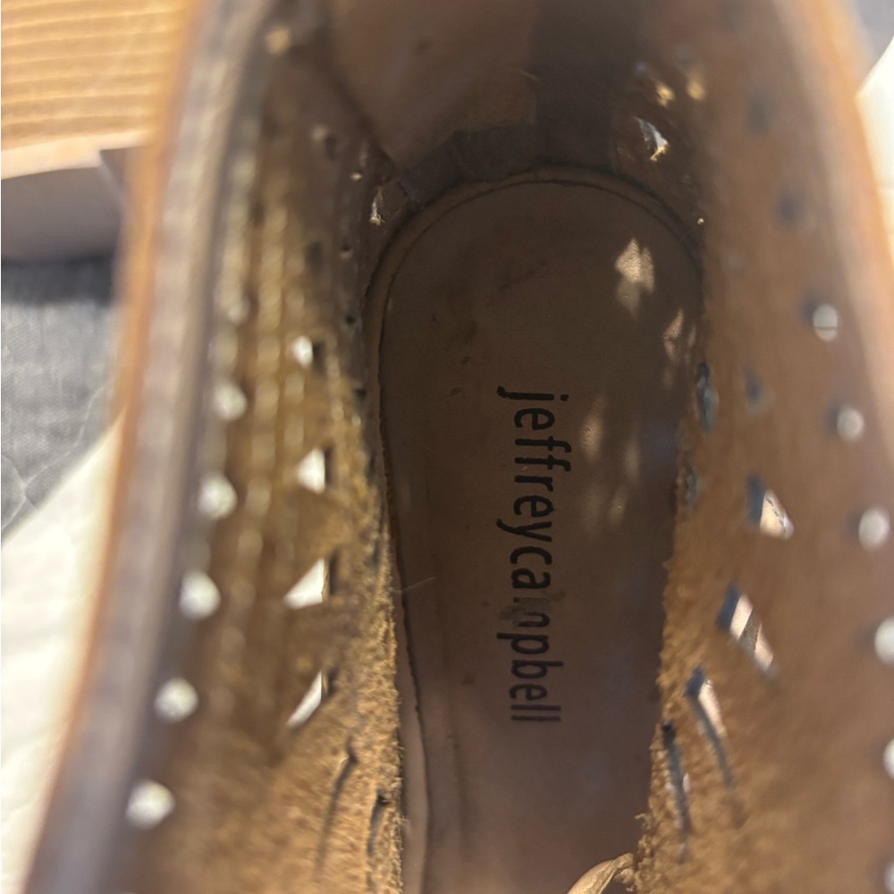 Jeffrey Campbell Tan Leather Cutout Wedges - Picture 6 of 6